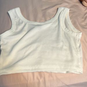 White ribbed crop top